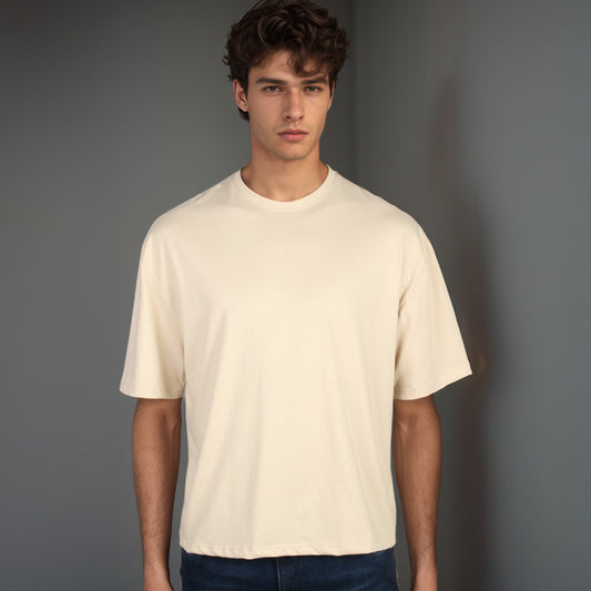 Camiseta Ciel Beige Boxy Fit.