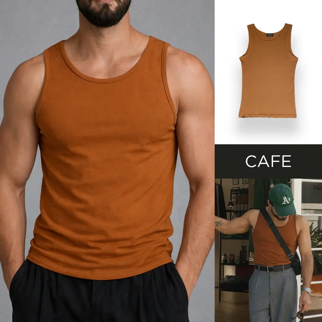 Camisilla Essential Slim Café para hombre – OCRA JEANS