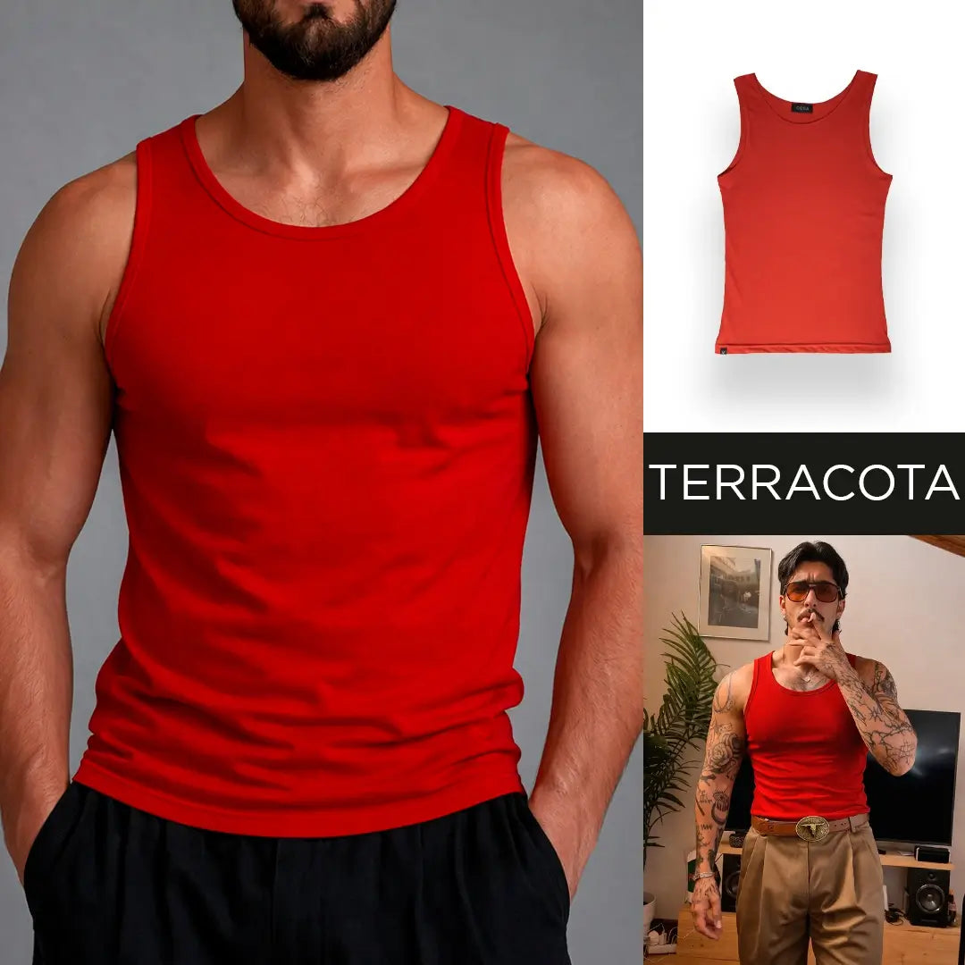 Camisilla Essential Slim Terracota para hombre – OCRA JEANS