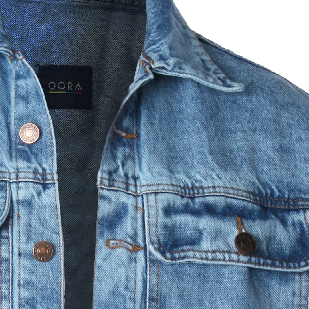 Chaqueta en Jean Stone Claro
