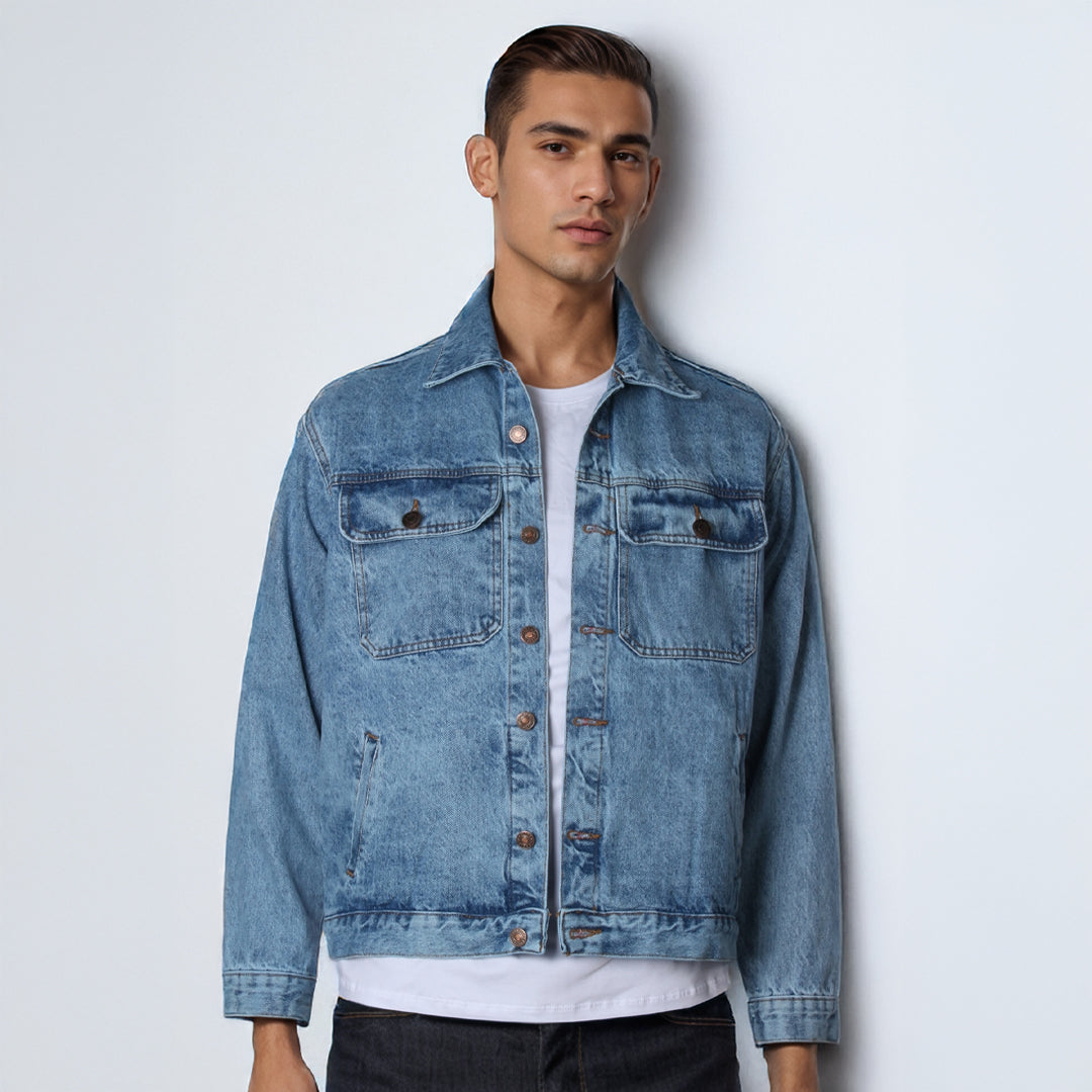 Chaqueta en Jean Stone Claro