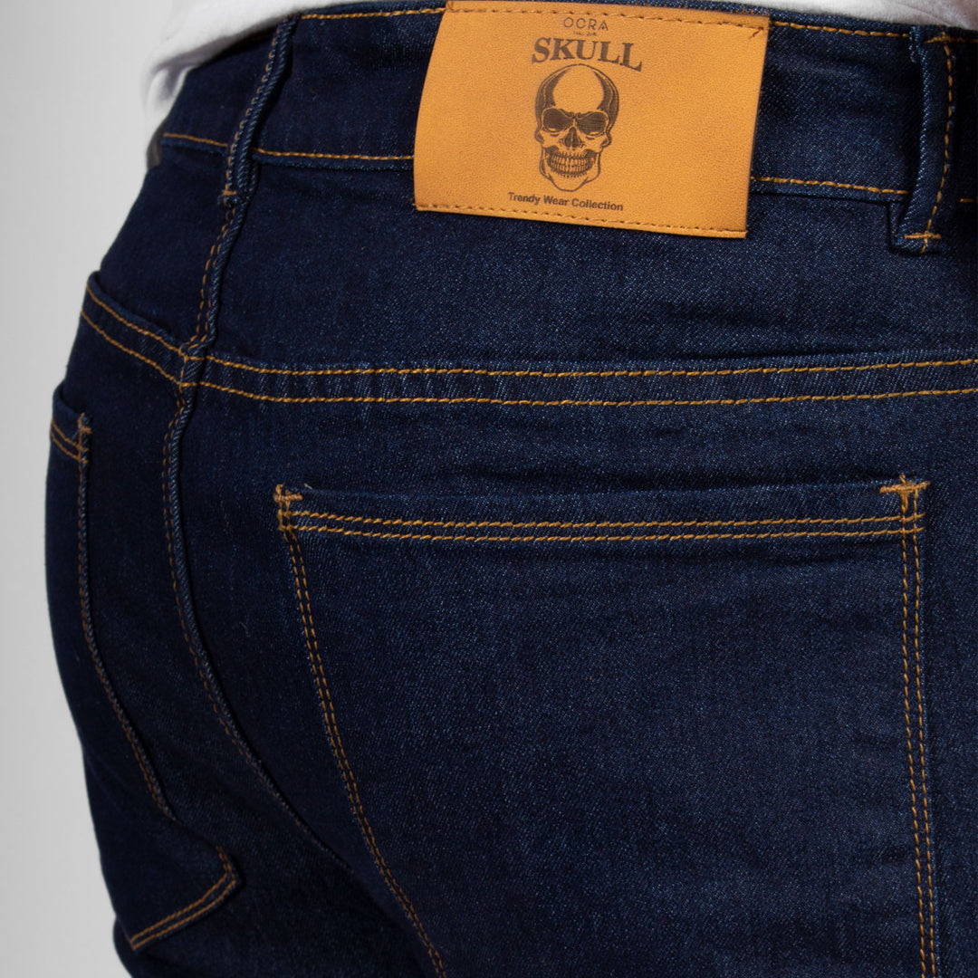Skinny Jean | Azul Industrial con Estampado CL2169
