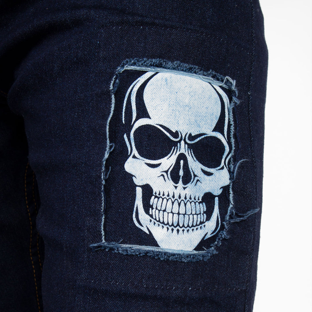 Skinny Jean | Azul Industrial con Estampado CL2169