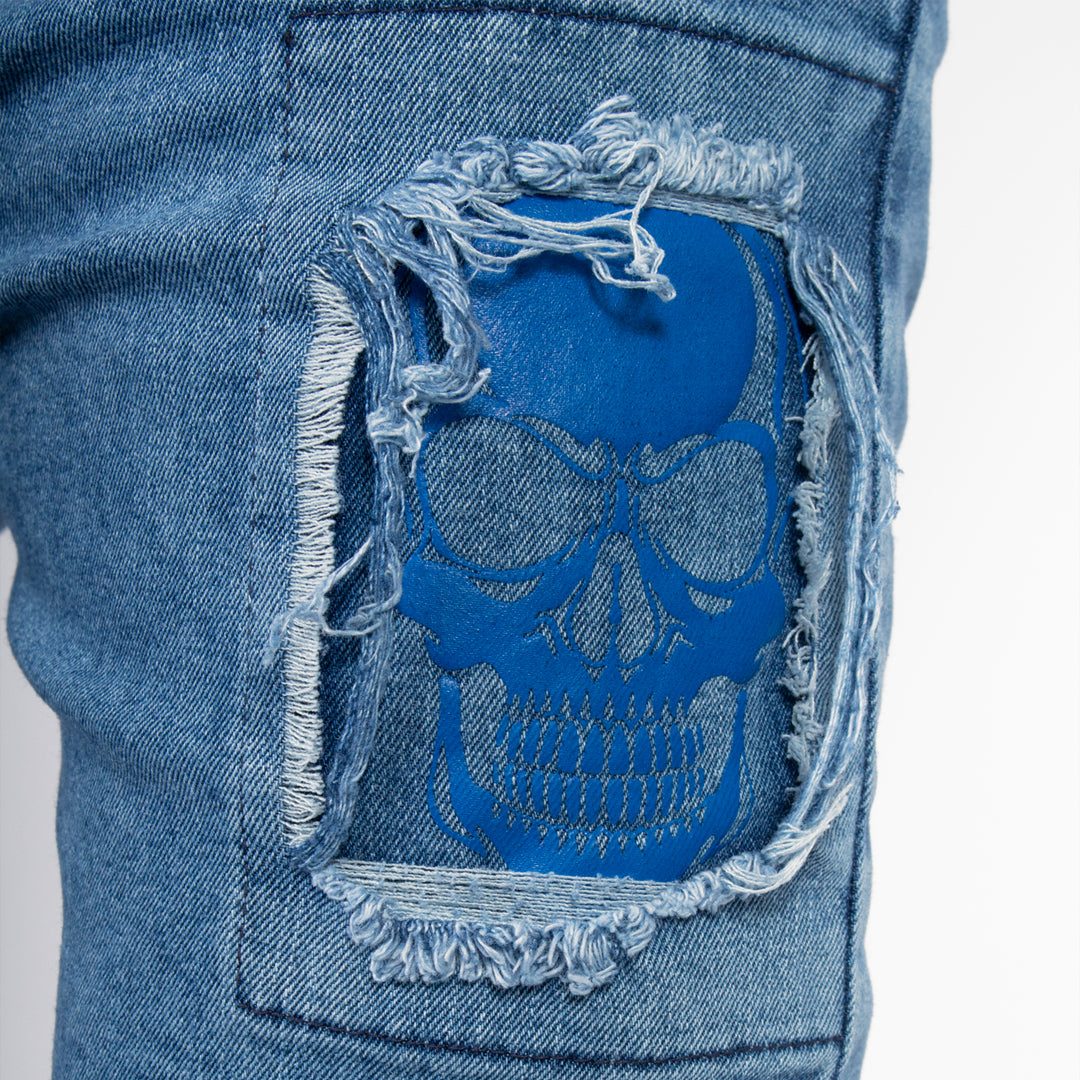 Skinny Jean | Azul Medio con Estampado CL2170