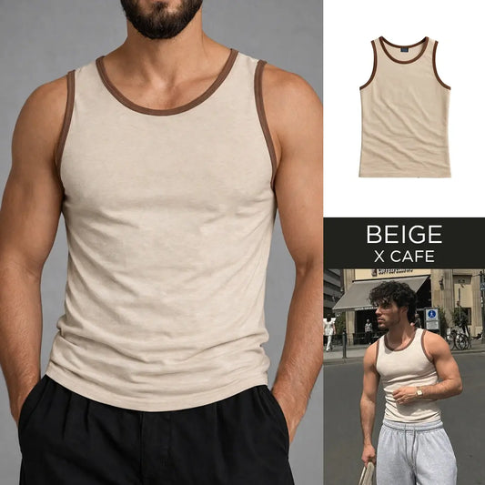Camisilla Essential Slim Beige x Café para hombre – OCRA JEANS