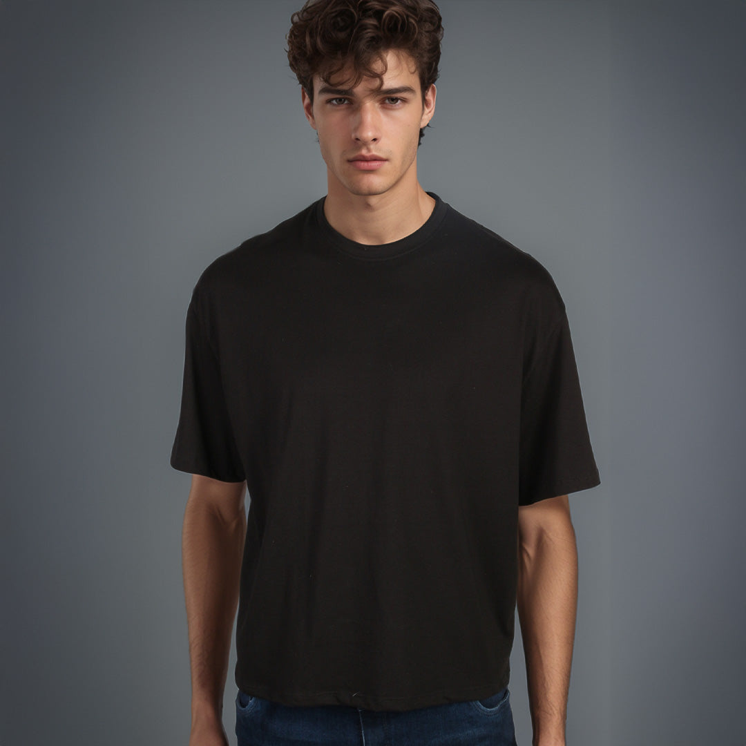 Camiseta Ciel Negro Boxy Fit para hombre – OCRA JEANS