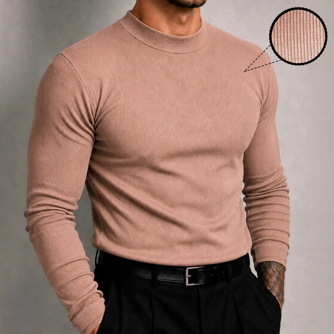 Pack Mock Neck Rib LS
