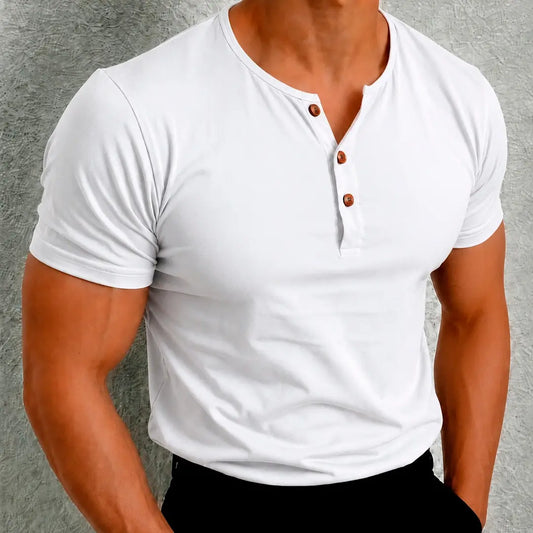 Camiseta Henley Astor Blanco para hombre – OCRA JEANS