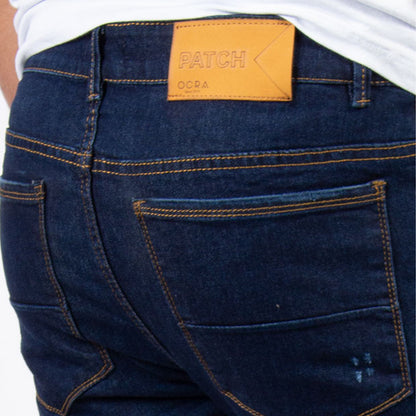 Skinny Jean | Azul Industrial con Parche en Rodillas CL2164