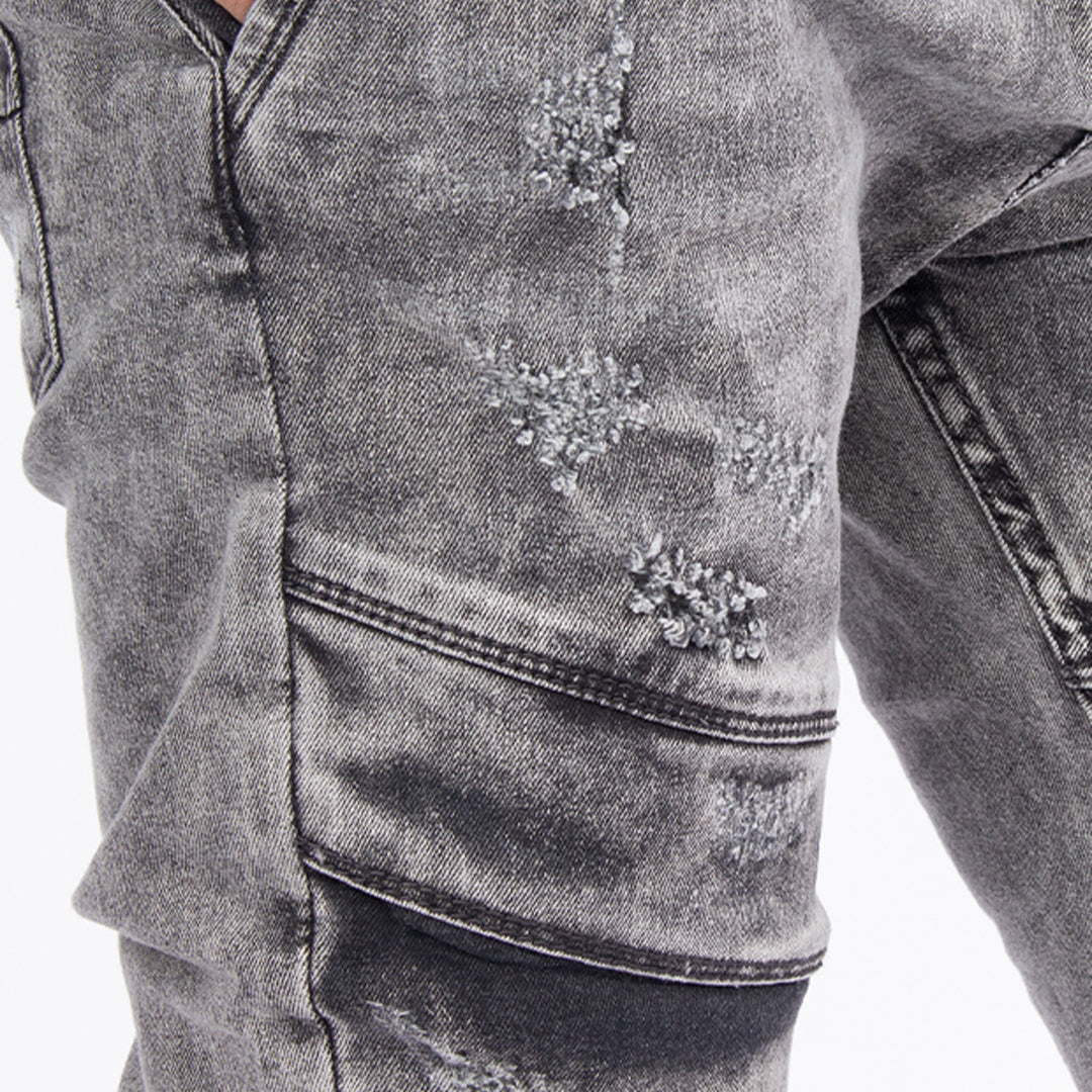 Skinny Jean | Gris Claro con Desgastes CL2190