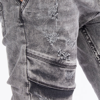 Skinny Jean | Gris Claro con Desgastes CL2190