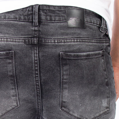 Skinny Jean | Gris Oscuro con Parche en Rodilla CL2194