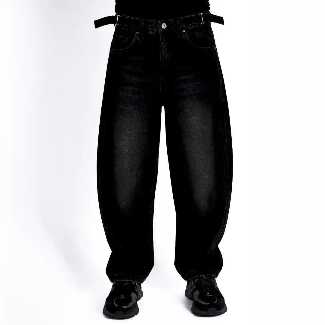 Jean Balloon Fit Negro Desgastado OCRA - frente