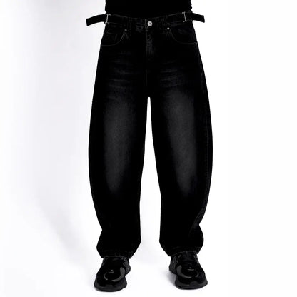 Jean Balloon Fit Negro Desgastado OCRA - frente