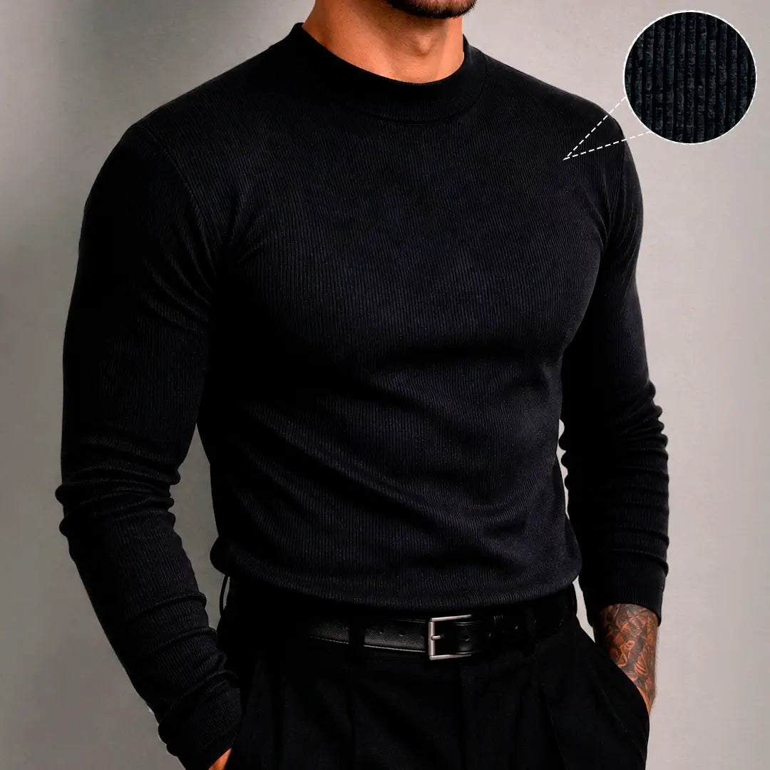 Pack Mock Neck Rib LS