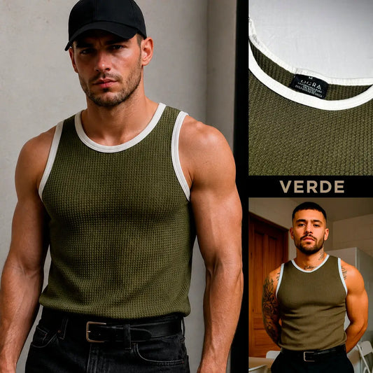 Camisilla Grid Verde para hombre – OCRA JEANS