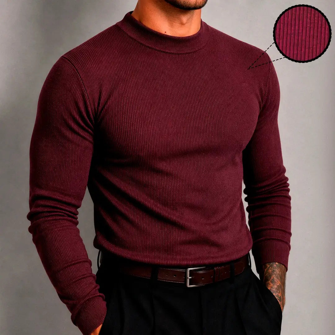 Pack Mock Neck Rib LS